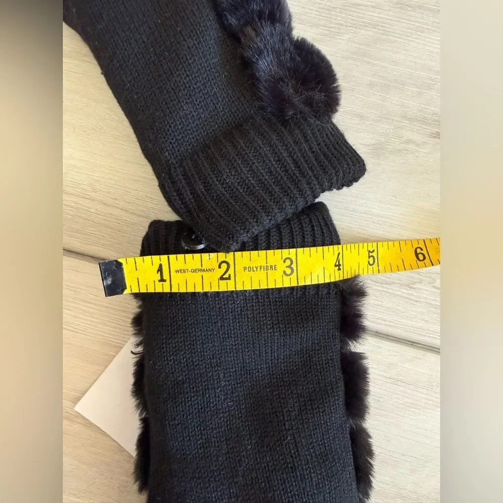 UGG Faux Fur Mittens Black L/XL NWT